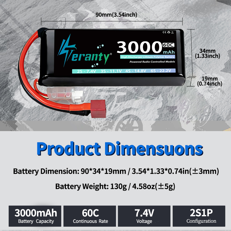 TERANTY 2S 3000mAh Lipo Batter - Rc Hobby Vehicles recension och pris