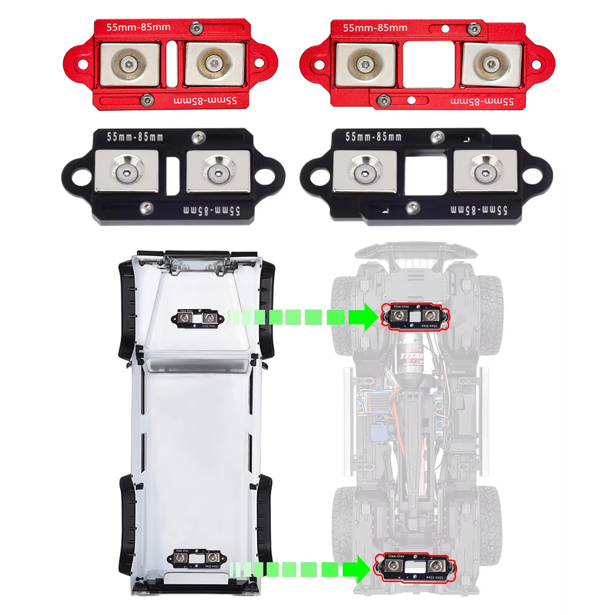 4PCS 55-85mm Adjustable Magnet - Body Shell Rc recension och pris