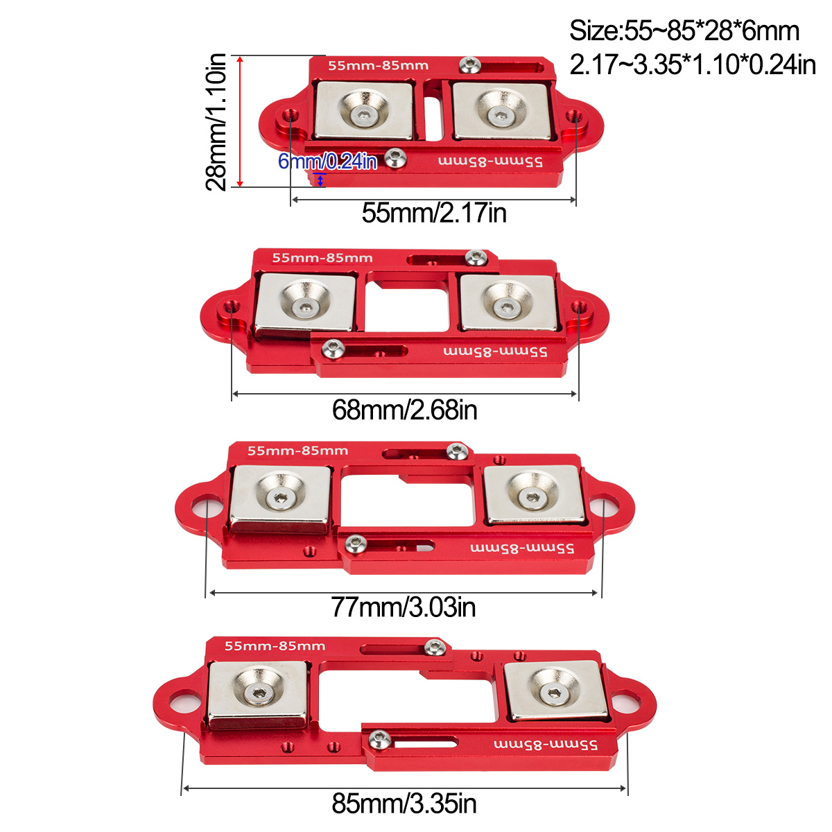 4PCS 55-85mm Adjustable Magnet - Body Shell Rc recension och pris
